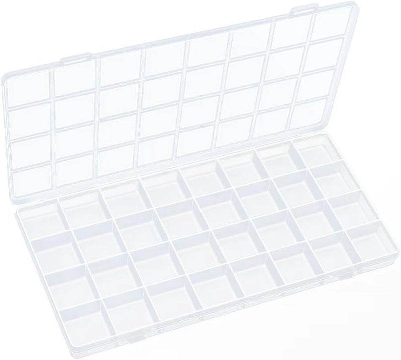 IOOLEEM 32 Grids Plastic Bead Organizer Box, Organizer Container Storage Box, Dividers for bead arts and crafts. - Image 1